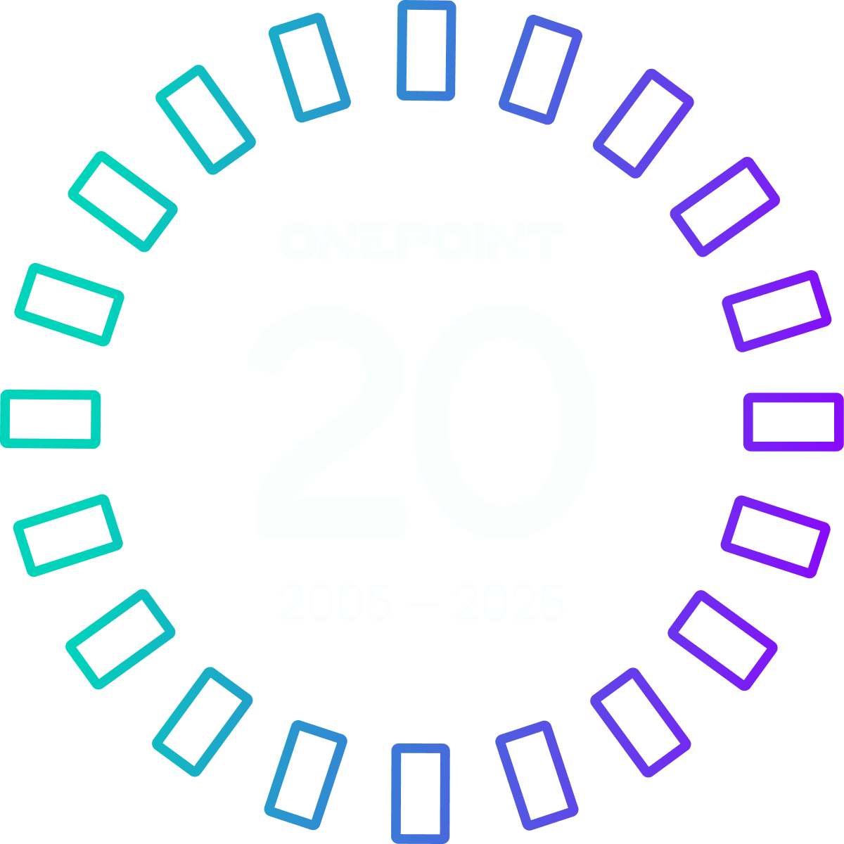 Onepoint 20 anniversary badge
